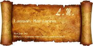 Lassan Marianna névjegykártya